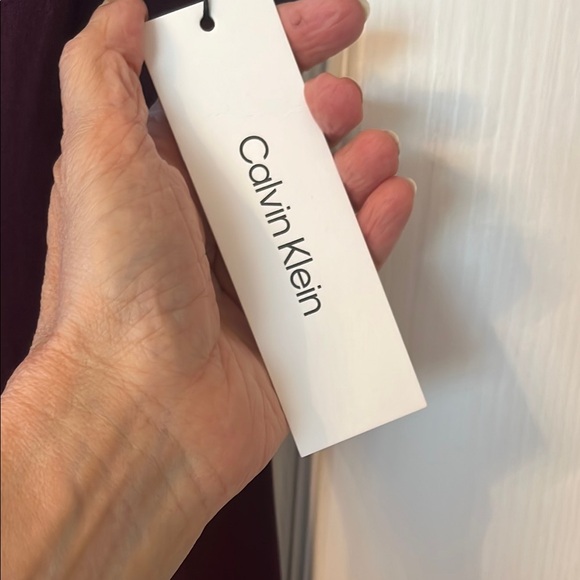 Calvin Klein Eggplant Purple Sleeveless A-Line Midi Dress Sz 8 - Picture 2 of 5